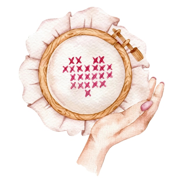 haft ręczny na tamborku